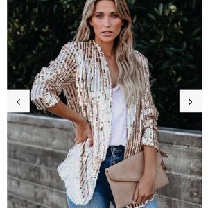 VICI Mary Bells Gold Sequin Blazer